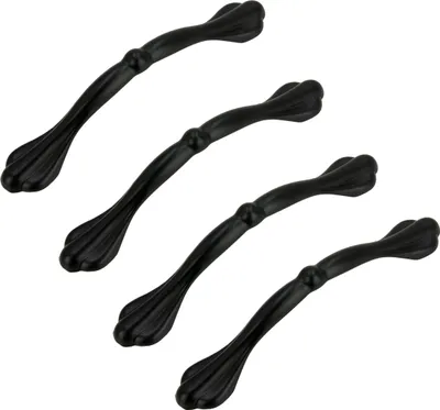 Immagine prodotto di set di 4 maniglie per mobili nero opaco da 96 mm in alluminio per cucina e mobili, design elegante, viti di montaggio incluse