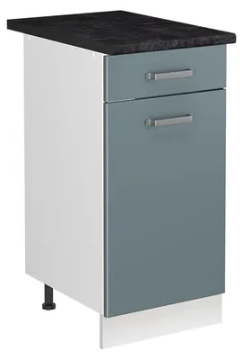 Produktbild von Spülenunterschrank Vicco R-Line Blau-Grau/Weiß 40 cm Arbeitsplatte Anthrazit, Model 72869