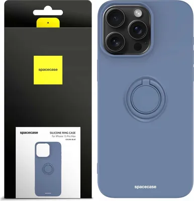 Immagine prodotto di Custodia in silicone SPACECASE Custodia ad anello in silicone per iPhone 15 Pro Max Blu