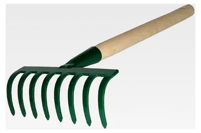 Produktbild von Laubrechen mit 10 Zinken und 80 cm Stiel