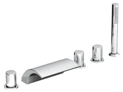 Immagine prodotto di Rubinetto per vasca da bagno, per il bordo della vasca, 5 fori Ravak WF 025.00CR con set doccia, cas
