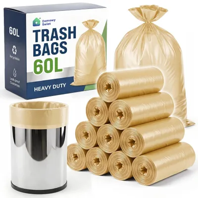 Obrázok produktu pre Žlté Klasické Odpaďové Vrece, Pevné, Odolné, Univerzálne, 60 L, 10 Rolí