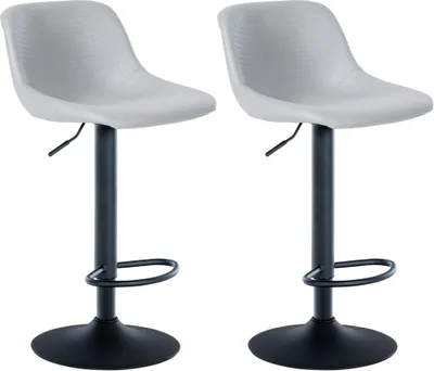 Produktbild von CLP 2er Set Barhocker Loft mit Rückenlehne und 360 drehbar grau Material Kunstleder