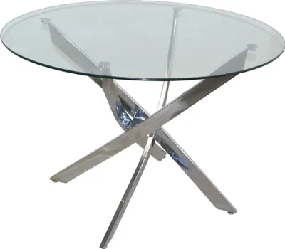 Produktbild von 4-Fuß-Esstisch mit Ø110 cm Glasplatte