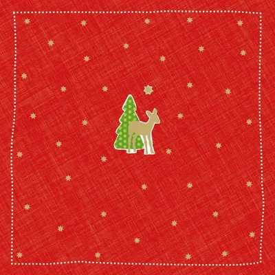 Immagine prodotto di ARTEBENE, tovaglioli di carta, design Bambi, piccoli, rossi, confezione da 20 pezzi, 33x33 cm