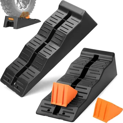 Produktbild von Auffahrkeile für Wohnmobil 2er Set, Stufenkeile mit Kartenverriegelung, rutschfeste Ausgleichskeile für Camper & Anhänger (<5t), 3-stufig höhenverstellbar (4/7/9cm)