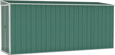 Obrázok produktu pre Nástenná záhradná kôlňa zelená 118x382x178 cm pozinkovaná oceľ