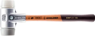 Image de Maillet HALDER SIMPLEX TPE moyen / superplastique avec boîtier en aluminium et manche en bois - D=60 mm - 3137.060