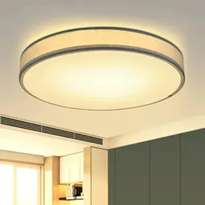 Produktbild von ZMH LED stropní světlo obývací pokoj kulaté zelené moderní látkové svítidlo do ložnice 3000 K 12 W teplá bílá s látkovým stínidlem do kuchyně předsíň průměr 30 cm