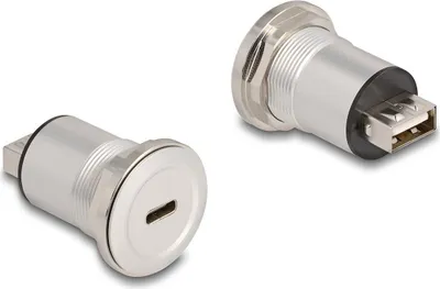 Obrázek produktu pro DELOCK USB2.0 Type-C zu Typ-A Einbaubuchse Aluminium