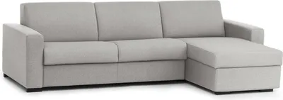 Produktbild von Schlafsofa Dabala, Ecksofa, 100%  Italy, Sofa mit Drehöffnung, mit Wendebehälter Halbinsel, mit schmalen Armlehnen, Cm 260x95h90, Grau