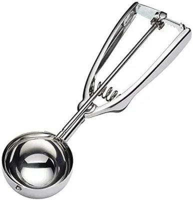Produktbild von Eisportionierer aus Edelstahl - Mit Auslöser zum Schöpfen von Keksen, Fleischbällchen, Kartoffelbrei, Muffins und Melone