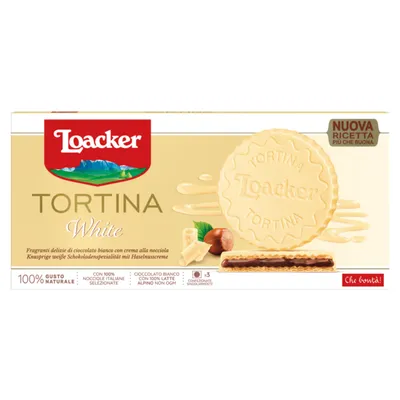 Image de Loacker Gran Pasticceria Tortina White feuilles de gaufrette croustillantes 63g