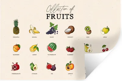 Produktbild von MuchoWow® Wandtattoo Wandsticker Wandaufkleber Obst - Küche - Lebensmittel 120x80 cm Selbstklebend und Repositionierbar - Selbstklebend - Fototapeten