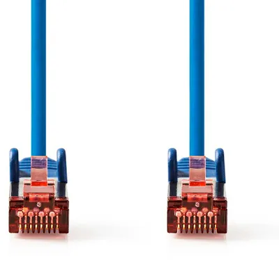 Produktbild von Nedis CAT6-Netzwerkkabel - RJ45 Stecker - RJ45 Stecker - S/FTP - 0.25 m - Rund - LSZH - Blau - Label