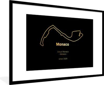 Produktbild von MuchoWow® Gerahmtes Poster F1 - Rennstrecke - Monaco 90x60 cm - Poster mit Schwarzem Bilderrahmen Wandposter Rahmen Foto Bilder - Wanddekoration - Fotos