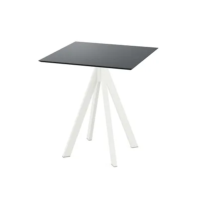 Produktbild von Infinity Terrassentisch Weiß gestell + Schwarz HPL 70x70 cm