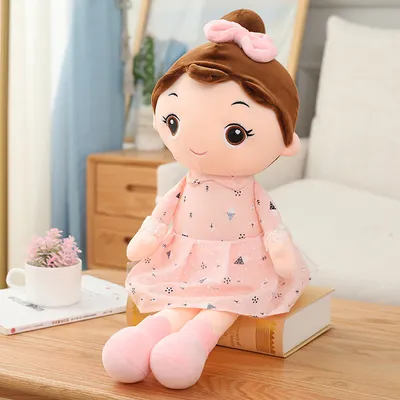 Zdjęcie produktu dla 45cm Super Kawaii Pluszowa Lalka Dziewczynka z Ubrankami Dziecko Dziewczynka Dziecko Pacynka Zabawka pluszowa Miękka Kreskówka Pluszowa zabawka na prezent dla dzieci, różowa,