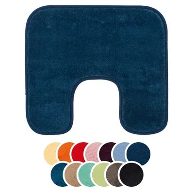 Produktbild von liebling Badteppich mit Bügelausschnitt, 100% Polyester, Anti-Rutsch Beschichtung, Serie Santos, 50 x 45 cm, 1500 g/m², 30 Grad waschbar, dunkelblau