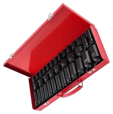 Produktbild von Kraft-Schlagschrauber-Nüsse Steckschlüssel Satz Kraftnüsse Nuss Set 1/2" 8-32 mm