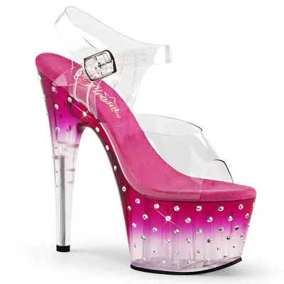 Produktbild von STARDUST-708T Damen Sandale von Pleaser, Transparent Pink , EU 41, US 11