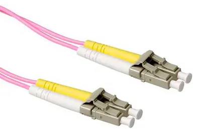 Immagine prodotto di ACT 0,25 metri LSZH Cavo patch in fibra multimodale 50/125 OM4 duplex con connettori LC