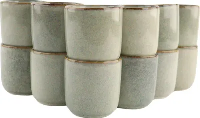 Produktbild von OTIX Espressotassen Set von 12 Kaffeetassen 80 ml Becher Ton BEECH