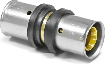 Immagine prodotto di Raccordo a pressare Pipetec per tubo multistrato in alluminio 26 x 3 mm : 26 x 3 - 26 x 3 mm Dimensioni: 26 x 3 - 26 x 3 mm