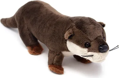 A plush toy otter on a white background.