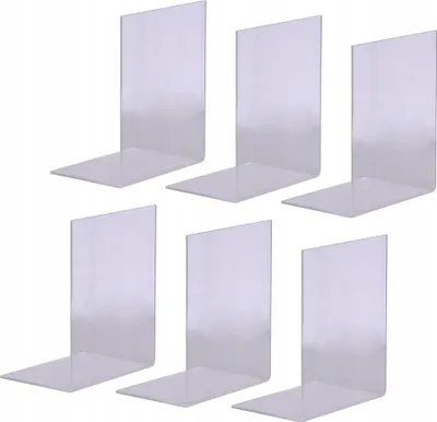 Produktbild von Buchstützen Transparente Plastic, Buchwinkel, Buchorganisator, Buchständer Buchhalter, Buchablage, 6 Stück, 13x16x9 cm