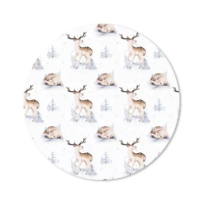 Produktbild von MuchoWow® Mauspad Mousepad Winter - Weiß - Tiere - Muster 40x40 cm - Mousepads - Maus Mat - Pad - Mausunterlage - Schreibtisch Accessoires