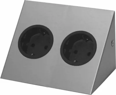 Produktbild von THEBO ST 3019/2 Steckdose Edelstahl 2fach
