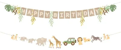 Produktbild von Banner "Happy Birthday" Safari | 180 cm
