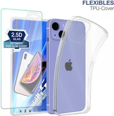 Produktbild von TPU-Hülle Transparent für Apple iPhone 15 Serie - Modellkompatibilität: Für Apple iPhone 15 Plus - Displayglas: Mit 9H Displayglas