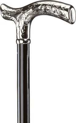 Produktbild von Gehstock FANCY schwarz mit Chrom-Fritzgriff