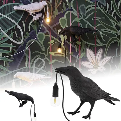 Produktbild von LED Nachttischlampe Vögel Schreibtisch Lampe,Harz Nachtlicht,Wandleuchte mit Glühbirne