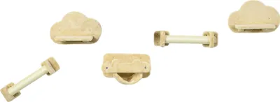 Produktbild von 5-teiliges Katzentreppen-Set, 2 Kratzstämme, 2 Plüsch-Plattformen, Hängematte, beige