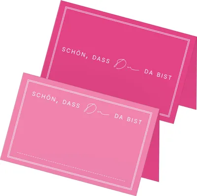 Produktbild von ITENGA 48x Tischkarten Schön dass du da bist V3 pink