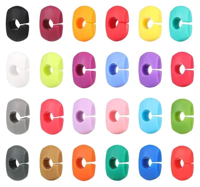 24 bunte Silikon-Trinkmarker für Weingläser, C-förmig