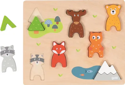 Zdjęcie produktu dla Drewniane puzzle GOKI dla zwierząt