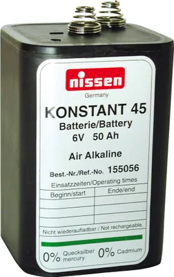 Produktbild von NISSEN Blockbatterie Konstant 45, 4R25, Zn/Luft, 6 V-, 50 Ah