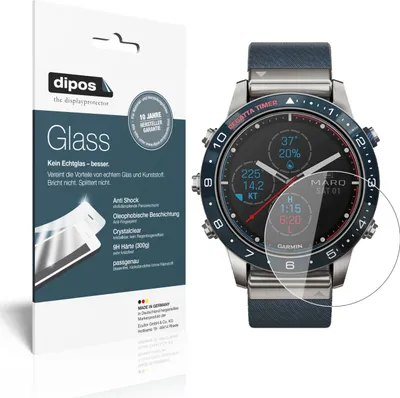 Produktbild von 1x Schutzfolie für Garmin MARQ Captain - Anti-Shock 9H Folie dipos Glass Kunststoffglas