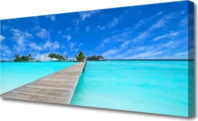 Produktbild von Tulup Leinwand-Bilder 125x50 Wandbild Canvas Kunstdruck Brücke Meer Architektur