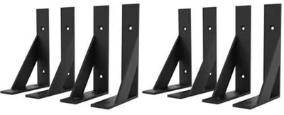 Immagine prodotto di Supporto angolare in metallo nero, 100 x 150 mm, set da 4