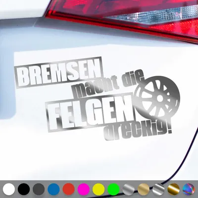 Produktbild von PantherPixel Bremsen Aufkleber Macht Dreckig Die Felgen Sticker Auto Geschenkidee Farbe Chrom-Silber