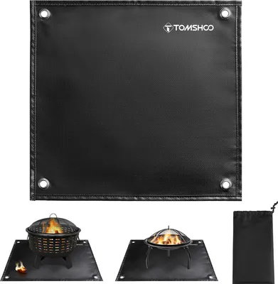 Produktbild von TOMSHOO Grillmatte, Feuerstellendeck, feuerfestes Tuch, silikonbeschichtetes Fiberglas, geeignet für Outdoor-Camping-BBQ-Grill