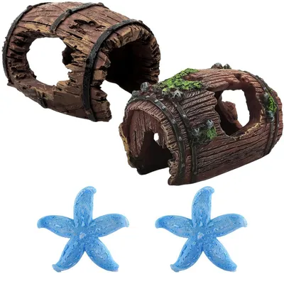 Immagine prodotto di Decorazione per acquario: 4 pezzi di legno naturale, ideale per pesci e rettili