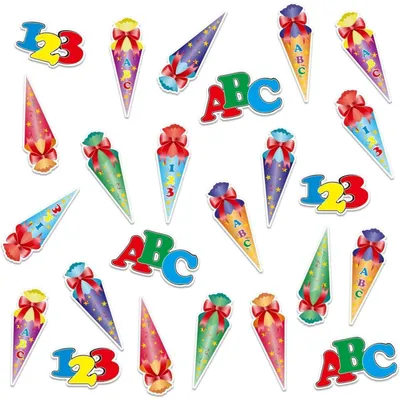 Produktbild von Streudeko Einschulung Konfetti ABC 123 Schultüte 24 Stück Bunt Pappe