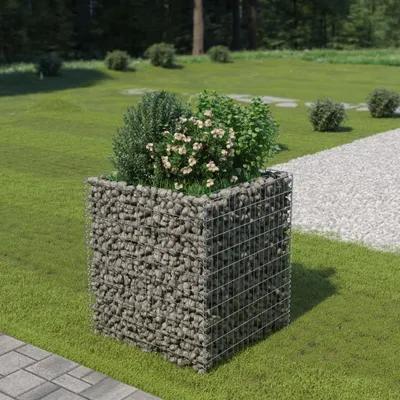 Produktbild von vidaXL Gabionové zvýšené lôžko z pozinkovanej ocele 90 × 90 × 100 cm