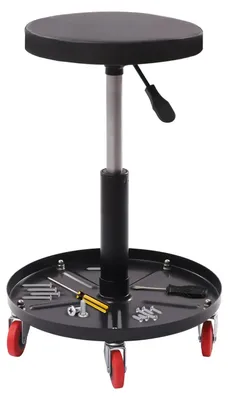 Image de Tabouret à roulettes réglable avec boîte à outils